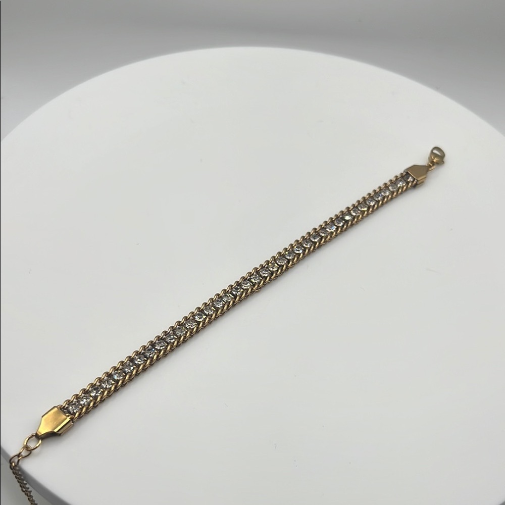 819.‎ 18k Gold Plated and European Crystal Bracelet
